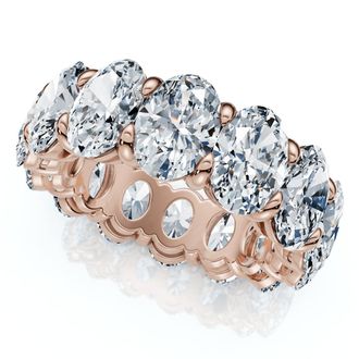 Pompeii3 8Ct Oval Diamond Eternity RIng 14k Gold Platinum Band Lab Grown