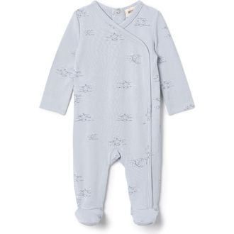 Mocha Boy Allover Stars Print Cotton Romper in Blue at Nordstrom, Size 1M