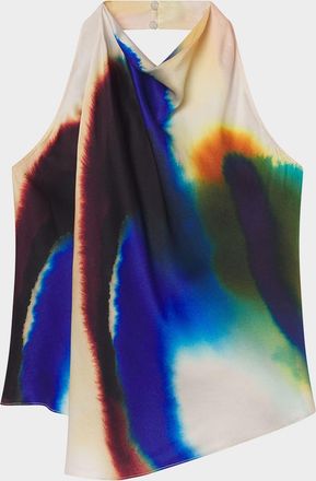 A.L.C. Ada Draped Halter Cowl-Neck Top