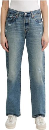 Levi's Straight Jeans - Dames - Regular Fit Jeans - Blauw - W28 L32 - Jeans