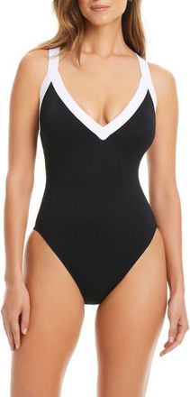 Bleu Rod Beattie Im With the Band One-Piece Swimsuit in Black at Nordstrom, Size 12