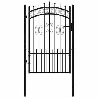 Berkfield Home Stunning Fence Gate with Spear Top Black 103x200 cm Powder-coated