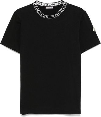 Moncler logo-trim cotton T-shirt - Black