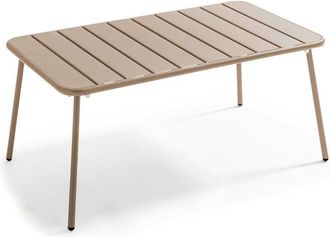 Oviala Mesa de jardín de acero topo 90 x 50 cm - Palavas