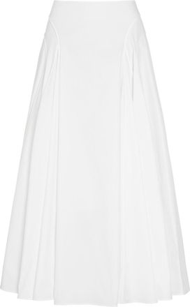 Another Tomorrow Panelled Cotton-poplin Maxi Skirt - White - S (UK8-10 / S)