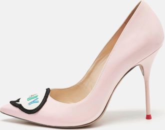 Sophia Webster Pink Patent Leather Lady Boss Pointed Toe Pumps