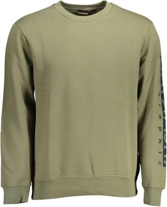 Napapijri Sweatshirt met Lange Mouwen - Heren - Sweatshirts - Groen - 2XL - Katoen - Hoodies & sweatvesten