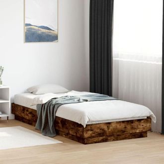vidaXL Giroletto senza Materasso Rovere Fumo 90x200 cm in Truciolato - Vidaxl