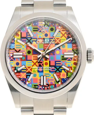 Rolex Oyster Perpetual 41mm Multi Color Motif Jubilee Watch 134300-0010