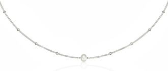 Lily & Roo Silver Satellite Single Pearl Choker