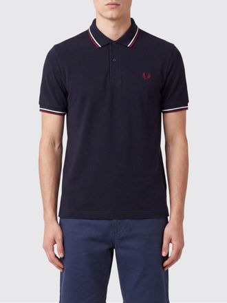 Fred Perry Cotton Polo Shirt with Tipped Collar and Tone-on-Tone Embroidered Logo