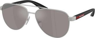 Prada PS A52S 18X80I Zonnebril - Heren - Zonnebrillen - Grijs - 58 MM - Nylon - Accessoires