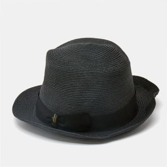 Anthony Bonja Borsalino Black Straw Treccia Canapa Hat