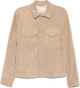 Eleventy Taupe Calf Suede Jacket