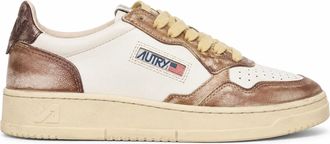 Autry Super Vintage Low WomenS Leather Sneakers In Metallic Rising Sun/Jasper Avlw Mt14