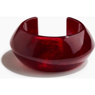 H&M Chunky Cuff Bracelet in Dark Red/marbled at Nordstrom