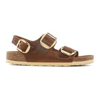 Birkenstock Milano Big Buckle Sandalen - Dames - Sandalen - Bruin - 36 EU - Leer - Schoenen