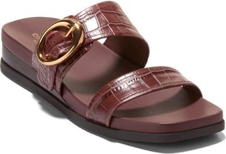Cole Haan Oaklynn Wedge Sandal in Mahogany Croc Print Leather at Nordstrom, Size 10.5