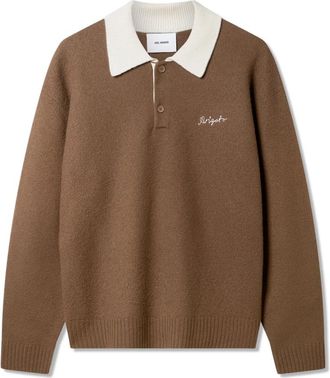 Axel Arigato Sonny Polo Sweater - Heren - Ronde hals truien - Bruin - L - Wol - Truien & Vesten