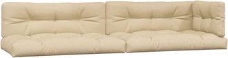vidaXL Cojines Para Sof&aacute; De Palets 5 Unidades Tela Beige Vidaxl