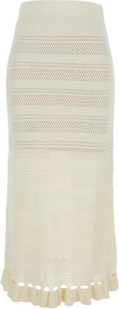 Twinset Midi Rok - Dames - Midirokken - Wit - S - Rokken