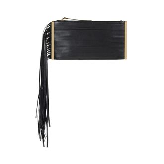 Elisabetta Franchi Clutches, female, Black, Size: ONE SIZE Nappa Leather Bag
