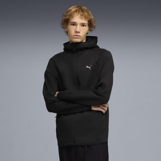 Puma Felpa con cappuccio e zip Evostripe da uomo, Abbigliamento, Nero, XXL