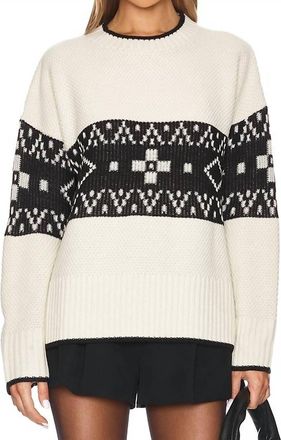 Pistola Denim Lenni Sweater In Oatmeal Black Fairisle