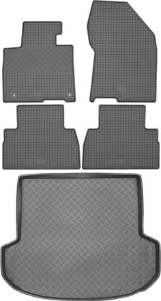 OEM Hyundai Santa Fe Iv Suv De 2019 (juego) - Alfombrillas De Goma Para Coche + Alfombrilla Para Maletero
