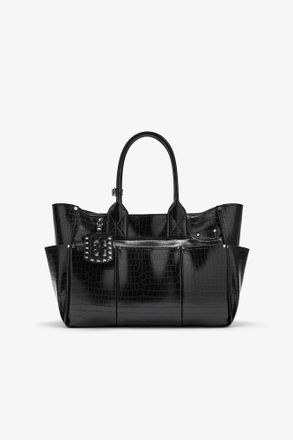 Ganni Black Posy Bag in Croco
