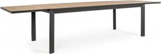 Konte Design Mesa extensible de aluminio efecto madera 220x100-340x100 cm