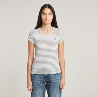 G-Star Stripe Eyben Slim V-hals T-shirt 2.0 - Meerkleurig - Dames