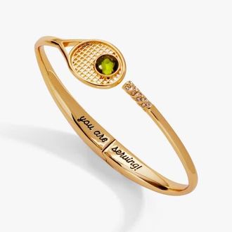 Alex and Ani Tennis Racket You Are Serving Hinge Cuff Bracelet in Gold at Nordstrom