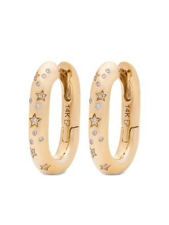 Eden Presley 14kt yellow gold Starstruck huggie hoops