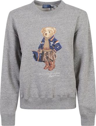 Ralph Lauren Polo Bear Crewneck Sweatshirt - Dames - Sweatshirts - Grijs - S - Katoen - Hoodies & sweatvesten