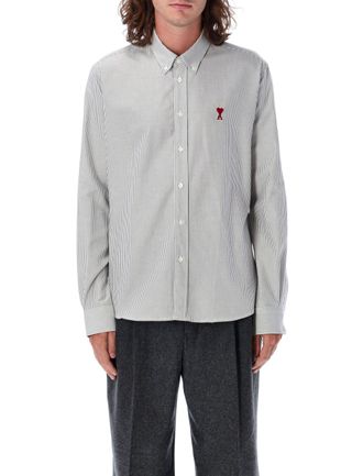 Ami Ami De Coeur Striped Cotton Casual Shirt