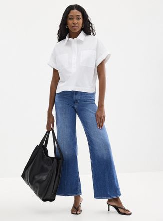 Paige Womens Anessa medium-indigo jean Fit: Wide leg, high rise