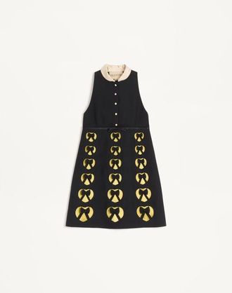 Valentino Embroidered Crepe Couture Short Dress Wo