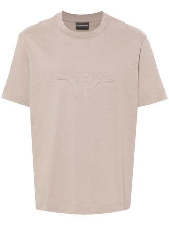 Emporio Armani T-shirt met logo-reli&euml;f - Grijs
