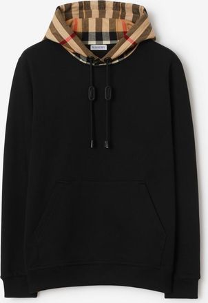 Burberry Check Hood Cotton Hoodie, Size: XXXL