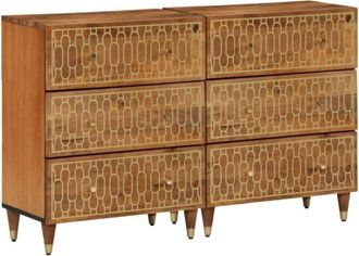 vidaXL Aparador 2 Piezas Madera Maciza De Mango 60x33x75 Cm Vidaxl