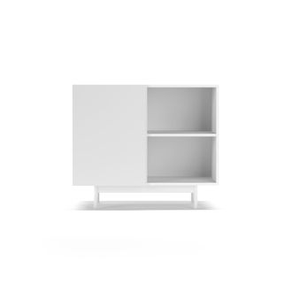 HERDASA Aparador Bajo En Melamina, Colecci&oacute;n Printed (601-2), Con 1 Puerta, En Blanco