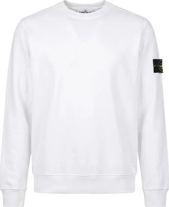 Stone Island Crewneck Sweatshirt - Heren - Sweatshirts - Wit - M - Katoen - Hoodies & sweatvesten