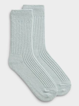 Simons Womens Ribbed cashmere-blend socks