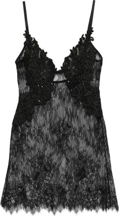 Alchemy x Lia Aram mini-jurk met kralen en kant - Zwart