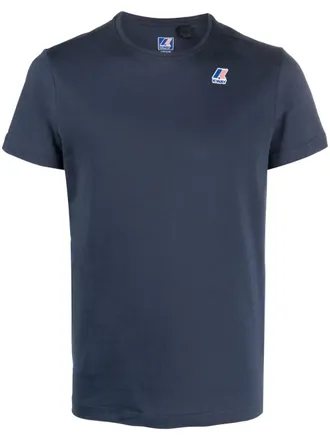K-Way logo-print cotton T-shirt - Blue
