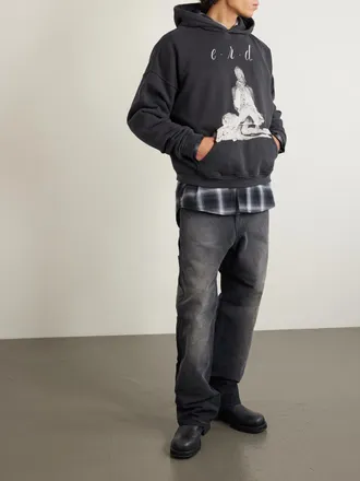 Enfants Riches Deprimes Girl In Sheet Printed Cotton-Jersey Hoodie