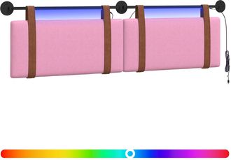 vidaXL Cabecero Colgante Con Luz Led Rosa Pu Antiguo Vidaxl