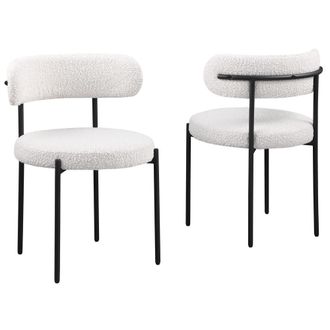 Best Master Furniture Drexel Boucle Fabric Cream Dining Chairs (Set of 2)