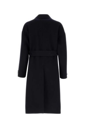 Gucci Mens Midnight Blue Wool Blend Coat Ink Exterior: Cashmere Cappotti